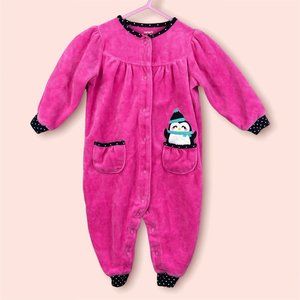 Carters | Pink Onesie with Penguin Appliqué Size 9 Months